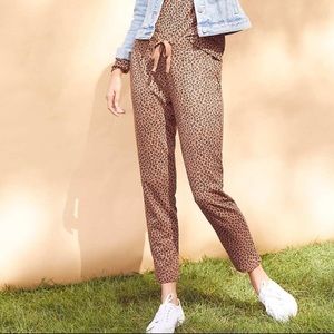 LOU & GREY FOR LOFT LEOPARD PRINT TERRY SWEATPANTS